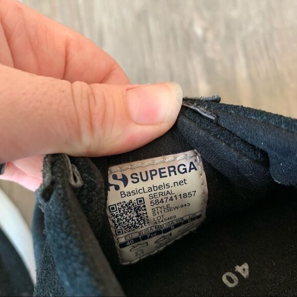 Superga Black Suede Platform Sneakers Womens Size 9 - Picture 4 of 6